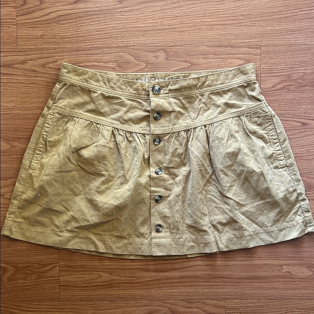 American Eagle Womens Brown Button Front
Corduroy Mini Skirt Size 16